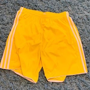 Yellow Adidas shorts